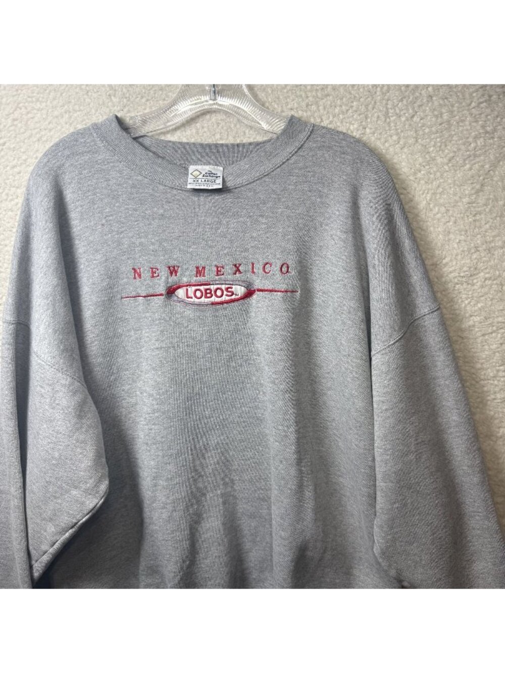 Vintage New Mexico Lobos Crewneck Heather Gray Size XXL Cotton Blend